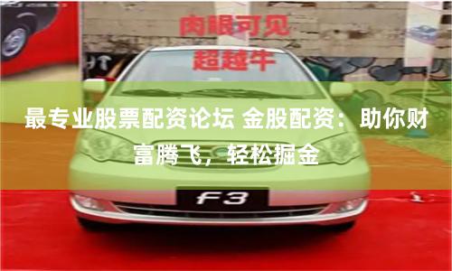 最專業(yè)股票配資論壇 金股配資：助你財富騰飛，輕松掘金